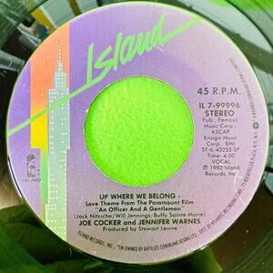 JOE COCKER & JENNIFER WARNES Up‎ Where We Belong 45 POP ROCK Record Vinyl 1982 A